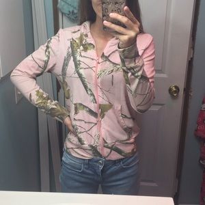 pink camo zip up
